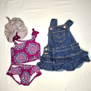 Baby size 12 Month swimsuit and overal dress